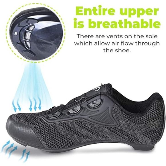 Gavin Pro Road Cycling Shoe, Quick Lace 3 Bolt Road Cleat Compatible 7 W/6 M NEW - Picture 5 of 7